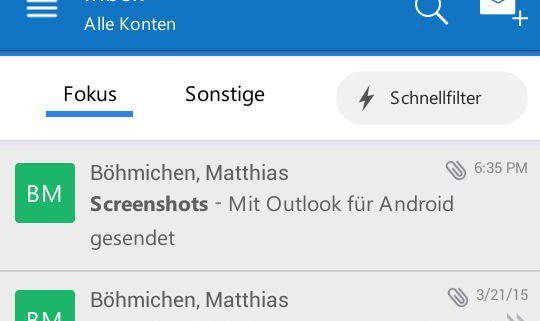 outlook fuer android