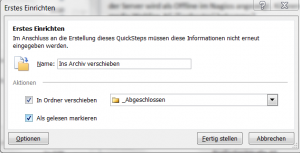 Outlook Quickstep einrichten