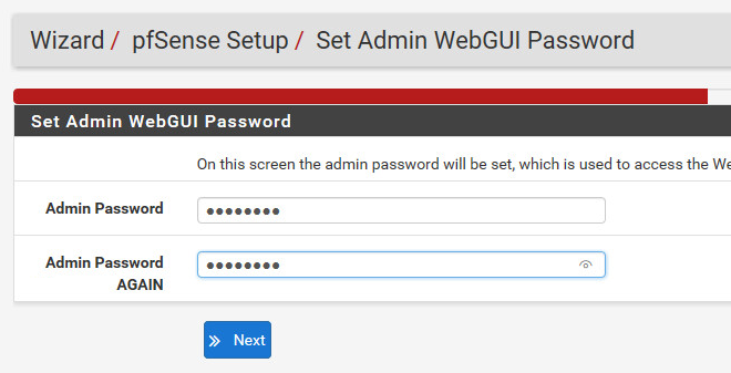 Last but not least: Ein sicheres Passwort für die Web-Oberfläche der pfsense