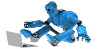 robot with laptop SBI 300625436